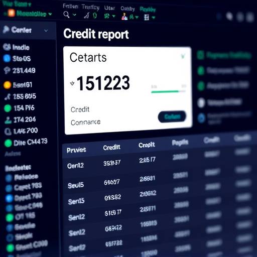 Credit report interface showing a credit score and factors affecting it
