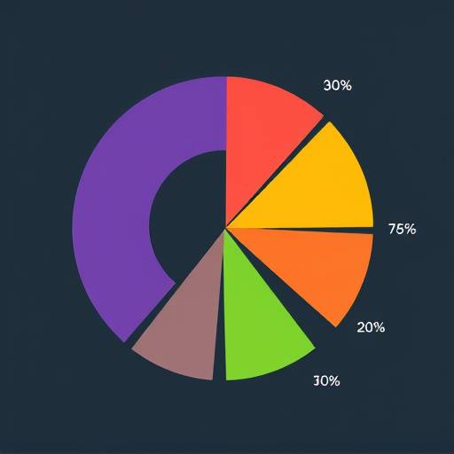 Graphical representation of a budget pie chart showing allocation of funds