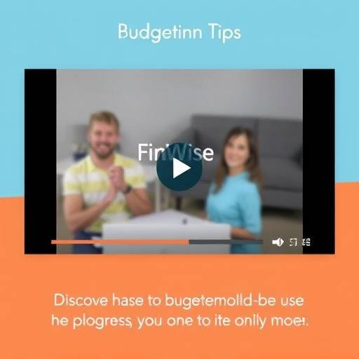 Screenshot of a FinWise explainer video about budgeting, showing the video player with captions turned on